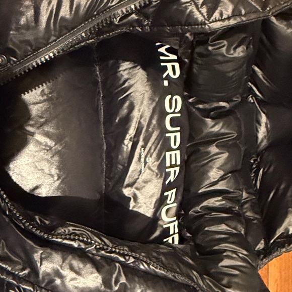 Men's Black Puffer Jacket with Hood - Picture 11 of 17